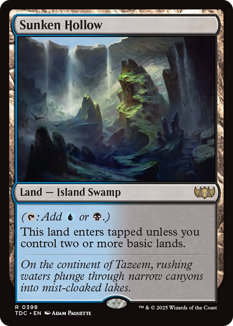 Sunken Hollow (TDC-398) [Commander: Tarkir: Dragonstorm] MTG Single Wizards of the Coast