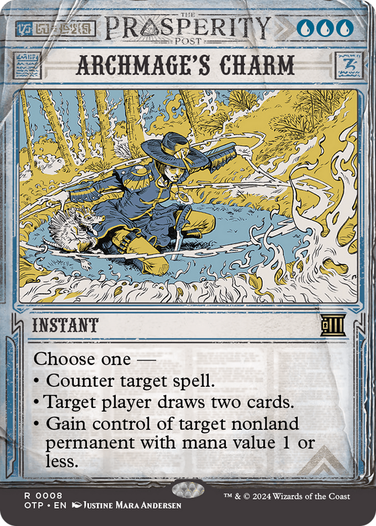 Archmage's Charm (OTP-008) [Breaking News] (Showcase) (Borderless) Foil MTG Single Wizards of the Coast