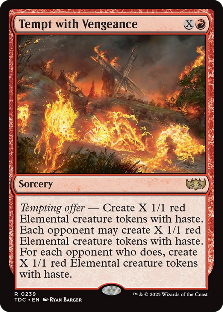 Tempt with Vengeance (TDC-239) [Commander: Tarkir: Dragonstorm] MTG Single Wizards of the Coast