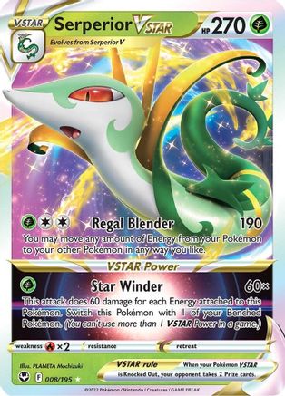 Serperior VSTAR (8/195) Holofoil [SWSH: Silver Tempest] Pokemon Single Pokémon
