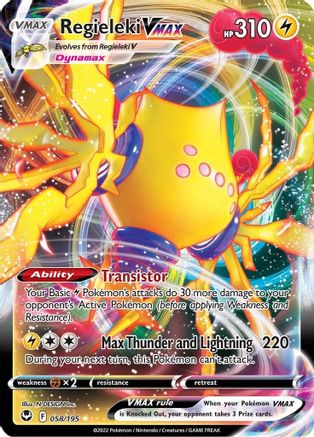Regieleki VMAX (58/195) - [SWSH: Silver Tempest] Holofoil Pokemon Single Pokémon