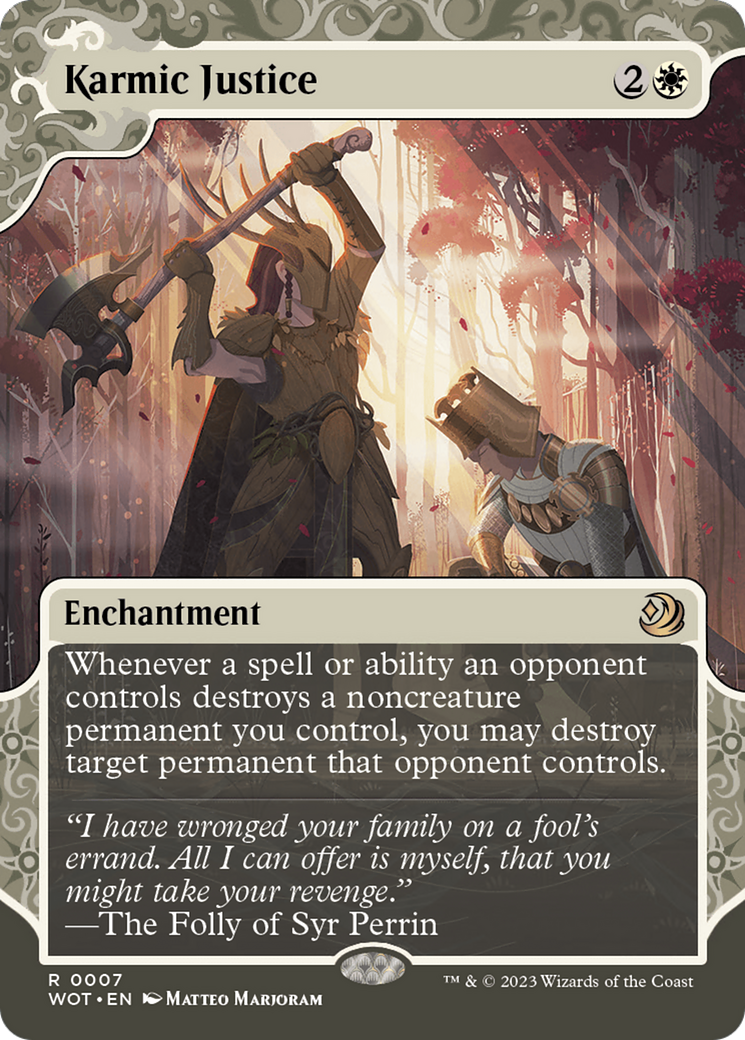 Karmic Justice (WOT-007) [Wilds of Eldraine: Enchanting Tales] (Showcase) (Borderless) Foil MTG Single Wizards of the Coast