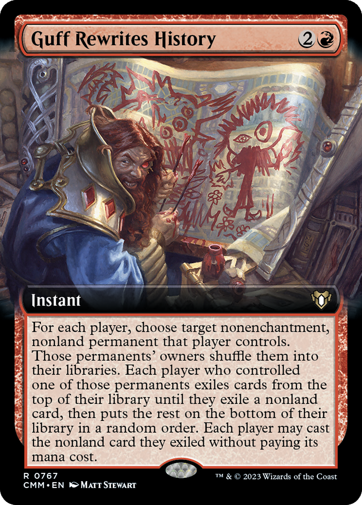 Guff Rewrites History (CMM-767) [Commander Masters] (Extended Art) Foil MTG Single Wizards of the Coast