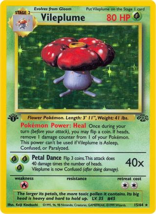Vileplume (15/64) 1st Edition Holofoil [Vintage: Jungle] Pokemon Single Pokémon