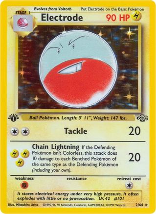 Electrode (2/64) 1st Edition Holofoil [Vintage: Jungle] Pokemon Single Pokémon