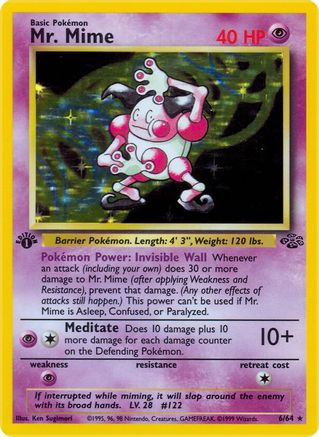 Mr. Mime (6/64) 1st Edition Holofoil [Vintage: Jungle] Pokemon Single Pokémon