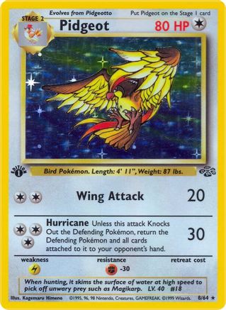 Pidgeot (8/64) 1st Edition Holofoil [Vintage: Jungle] Pokemon Single Pokémon
