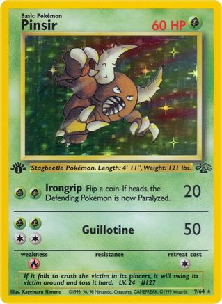 Pinsir (9/64) 1st Edition Holofoil [Vintage: Jungle] Pokemon Single Pokémon