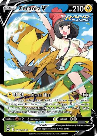 Zeraora V (TG16/30) Holofoil [SWSH: Silver Tempest Trainer Gallery] Pokemon Single Pokémon