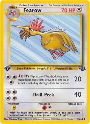 Fearow (36/64) 1st Edition [Vintage: Jungle] Pokemon Single Pokémon