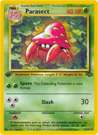 Parasect (41/64) 1st Edition [Vintage: Jungle] Pokemon Single Pokémon