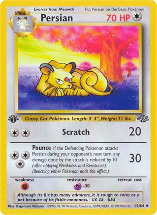 Persian (42/64) 1st Edition [Vintage: Jungle] Pokemon Single Pokémon