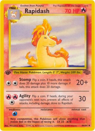 Rapidash (44/64) 1st Edition [Vintage: Jungle] Pokemon Single Pokémon