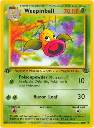 Weepinbell (48/64) 1st Edition [Vintage: Jungle] Pokemon Single Pokémon