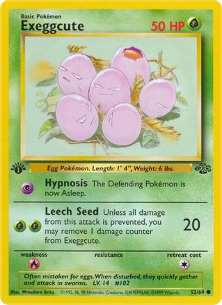 Exeggcute (52/64) 1st Edition [Vintage: Jungle] Pokemon Single Pokémon