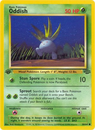 Oddish (58/64) 1st Edition [Vintage: Jungle] Pokemon Single Pokémon