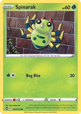 Spinarak (3/195) [SWSH: Silver Tempest] Pokemon Single Pokémon