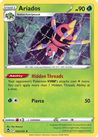 Ariados (4/195) Holofoil [SWSH: Silver Tempest] Pokemon Single Pokémon