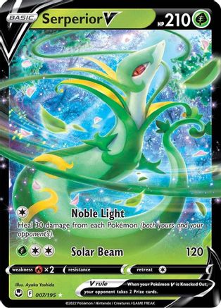 Serperior V (7/195) - [SWSH: Silver Tempest] Holofoil Pokemon Single Pokémon