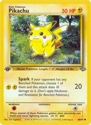 Pikachu (60/64) 1st Edition [Vintage: Jungle] Pokemon Single Pokémon