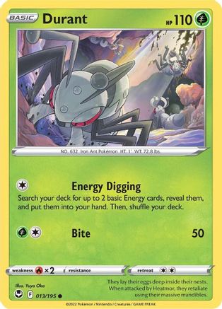 Durant (13/195) [SWSH: Silver Tempest] Pokemon Single Pokémon