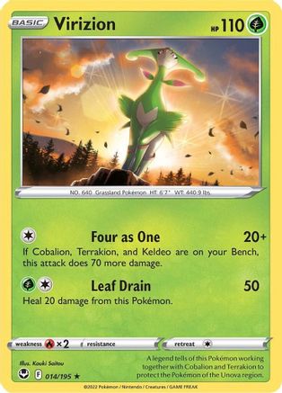 Virizion (14/195) Reverse Holofoil [SWSH: Silver Tempest] Pokemon Single Pokémon