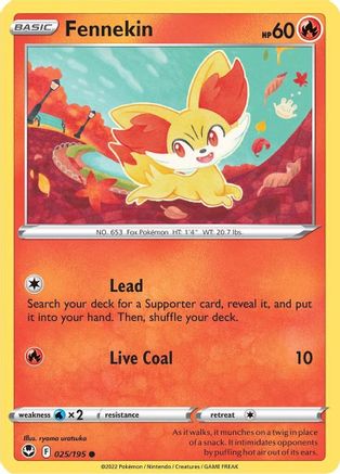 Fennekin (25/195) Reverse Holofoil [SWSH: Silver Tempest] Pokemon Single Pokémon