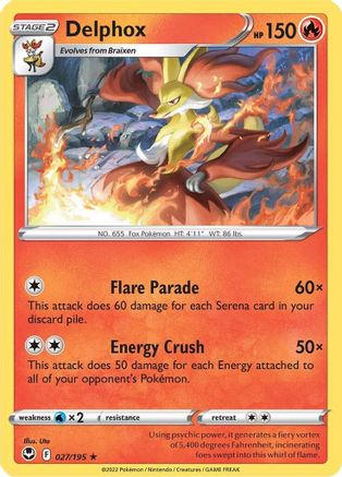 Delphox (27/195) [SWSH: Silver Tempest] Pokemon Single Pokémon