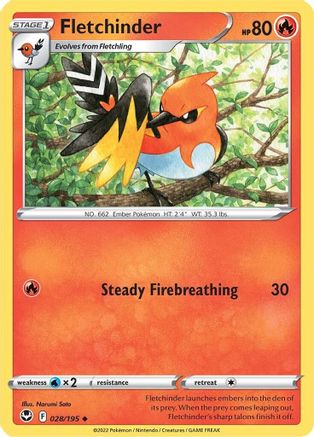 Fletchinder (28/195) [SWSH: Silver Tempest] Pokemon Single Pokémon