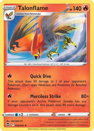 Talonflame (29/195) [SWSH: Silver Tempest] Pokemon Single Pokémon