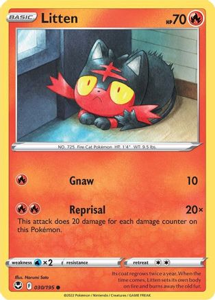 Litten (30/195) [SWSH: Silver Tempest] Pokemon Single Pokémon