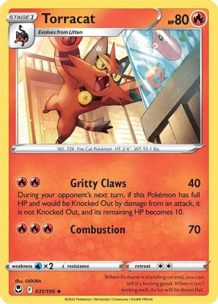 Torracat (31/195) Reverse Holofoil [SWSH: Silver Tempest] Pokemon Single Pokémon