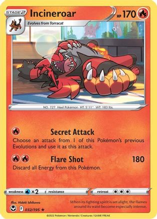 Incineroar (32/195) [SWSH: Silver Tempest] Pokemon Single Pokémon