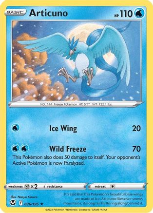 Articuno (36/195) Reverse Holofoil [SWSH: Silver Tempest] Pokemon Single Pokémon