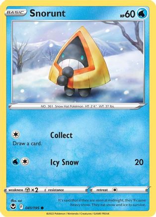 Snorunt (41/195) Reverse Holofoil [SWSH: Silver Tempest] Pokemon Single Pokémon