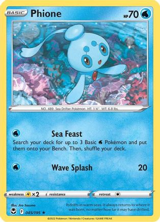Phione (45/195) [SWSH: Silver Tempest] Pokemon Single Pokémon