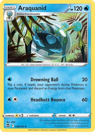 Araquanid (48/195) Reverse Holofoil [SWSH: Silver Tempest] Pokemon Single Pokémon