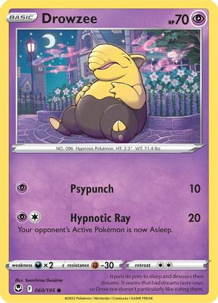Drowzee (60/195) [SWSH: Silver Tempest] Pokemon Single Pokémon