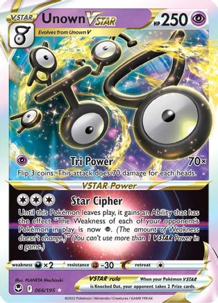 Unown VSTAR (66/195) Holofoil [SWSH: Silver Tempest] Pokemon Single Pokémon