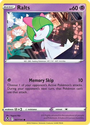 Ralts (67/195) Reverse Holofoil [SWSH: Silver Tempest] Pokemon Single Pokémon