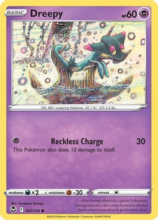 Dreepy (87/195) Reverse Holofoil [SWSH: Silver Tempest] Pokemon Single Pokémon