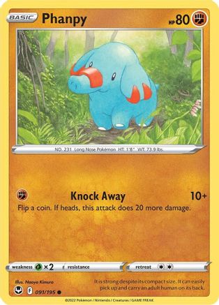Phanpy (91/195) [SWSH: Silver Tempest] Pokemon Single Pokémon
