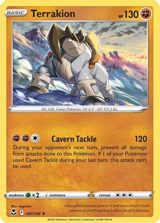 Terrakion (97/195) Reverse Holofoil [SWSH: Silver Tempest] Pokemon Single Pokémon