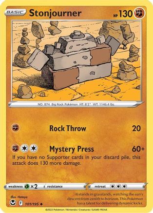 Stonjourner (101/195) Reverse Holofoil [SWSH: Silver Tempest] Pokemon Single Pokémon
