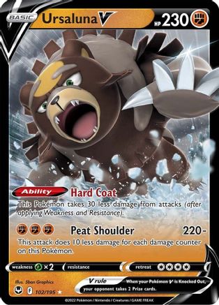 Ursaluna V (102/195) Holofoil [SWSH: Silver Tempest] Pokemon Single Pokémon
