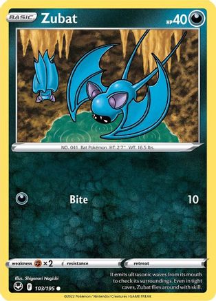 Zubat (103/195) [SWSH: Silver Tempest] Pokemon Single Pokémon