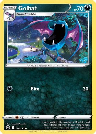 Golbat (104/195) Reverse Holofoil [SWSH: Silver Tempest] Pokemon Single Pokémon