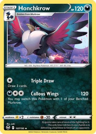 Honchkrow (107/195)  [SWSH12 Silver Tempest]