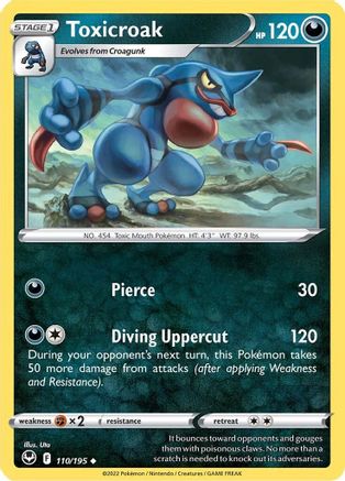Toxicroak (110/195) [SWSH: Silver Tempest] Pokemon Single Pokémon
