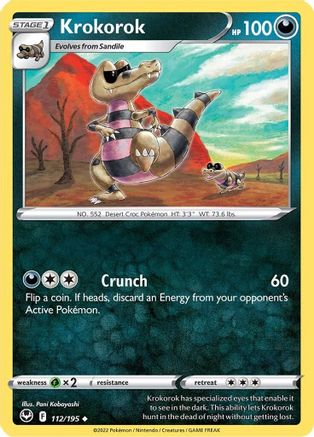 Krokorok (112/195) [SWSH: Silver Tempest] Pokemon Single Pokémon